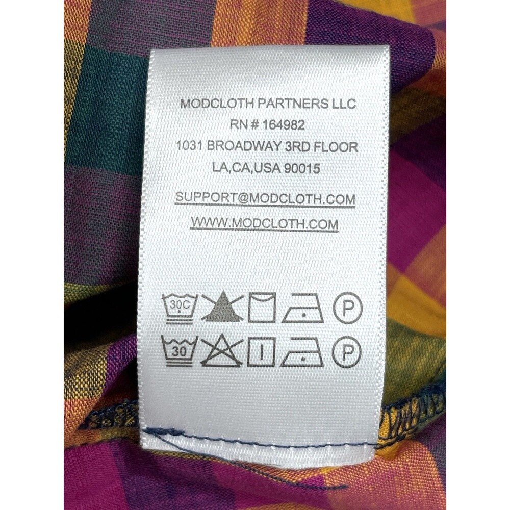 ModCloth Sleeveless Top Womens 2X Button Front Plaid Cotton NEW W Tags - Picture 10 of 10